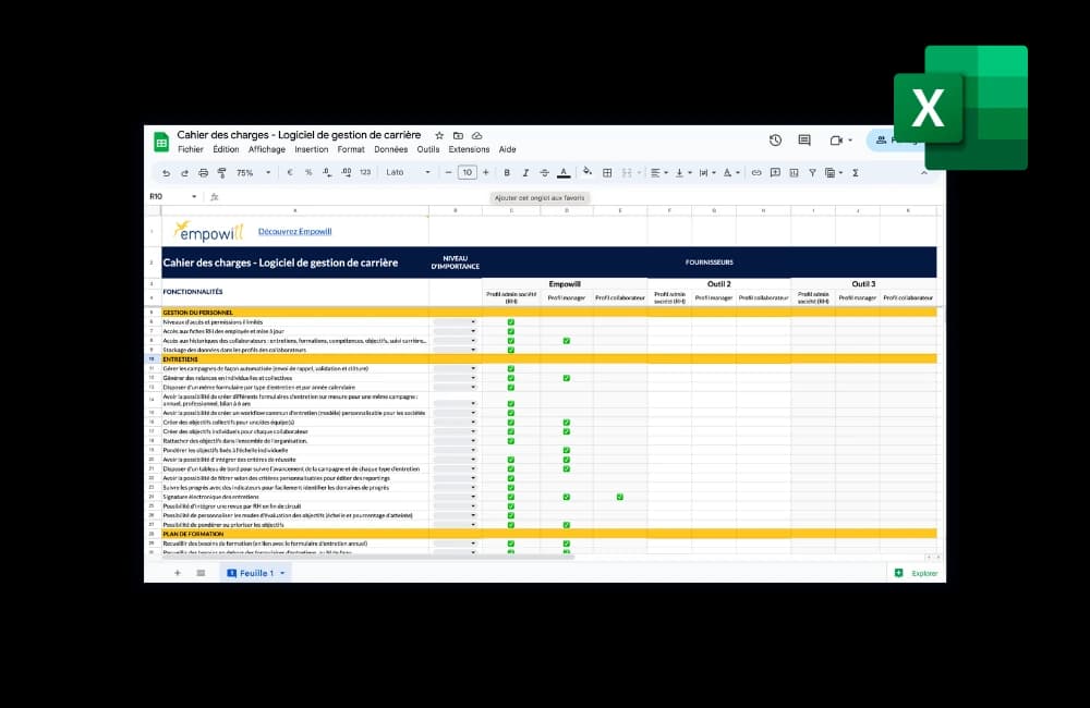 Modèle de cahier des charges