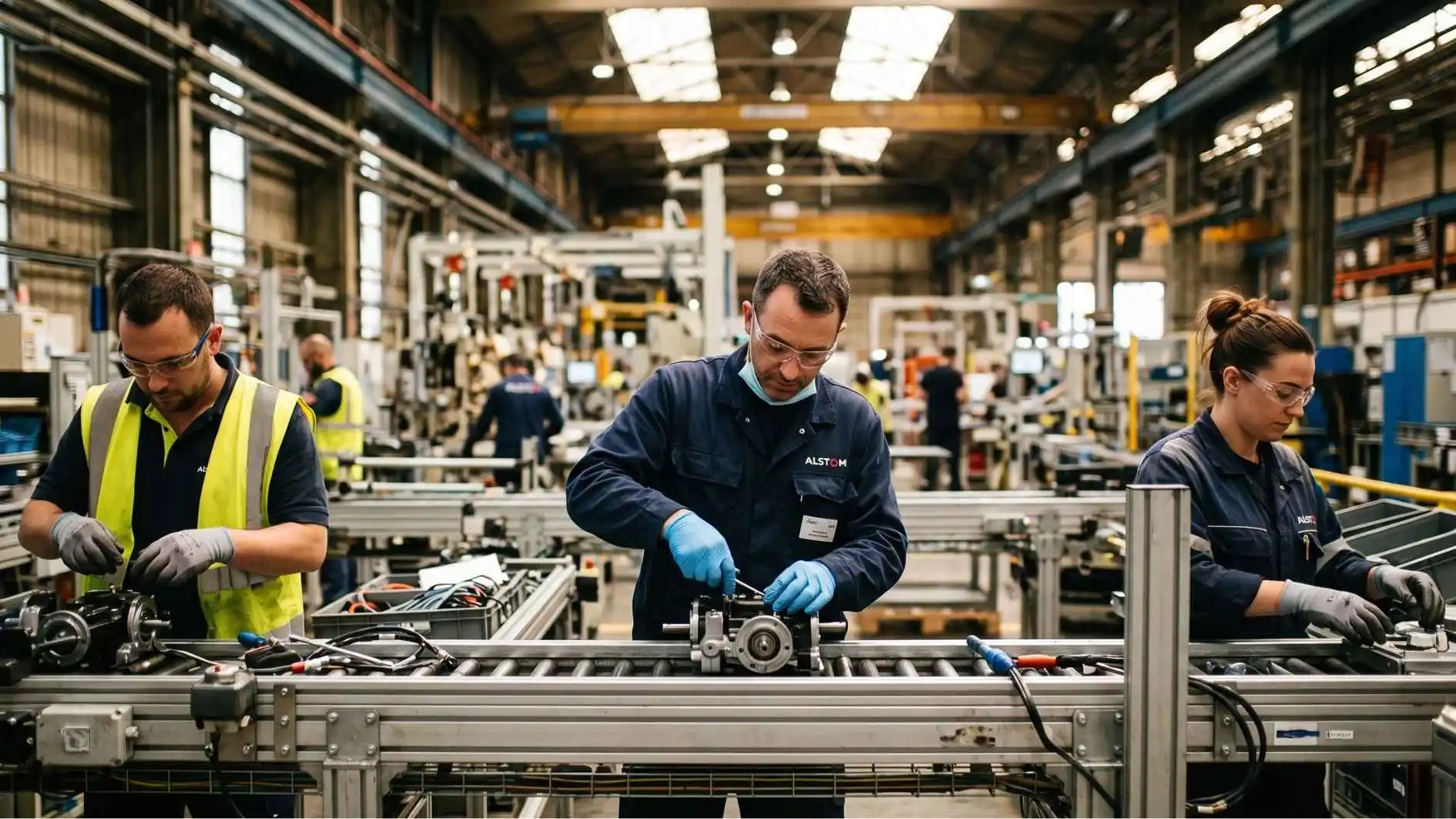 salariés sur une chaine de production