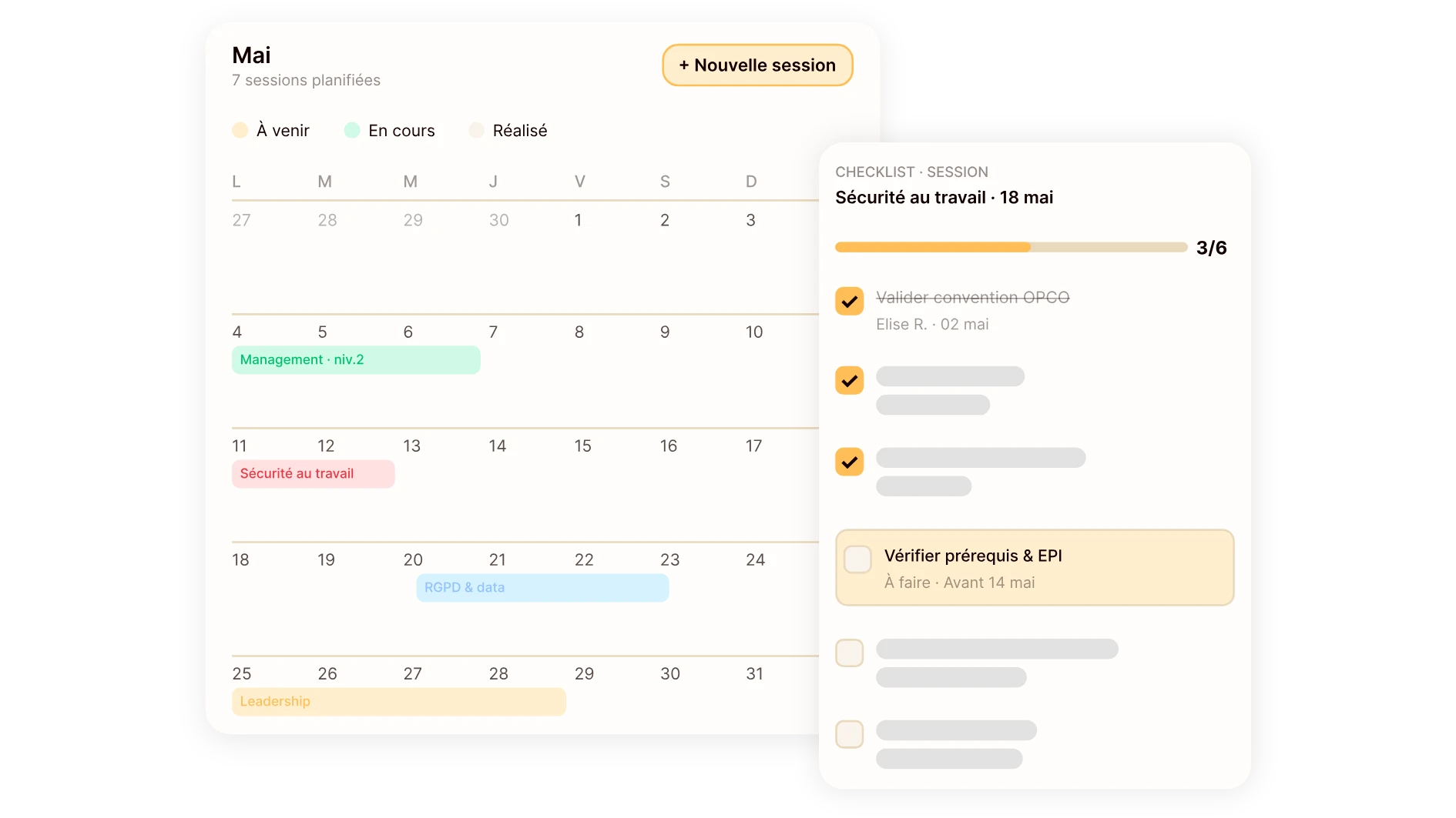Pilotage du planning de formation optimisé